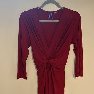 Seraphine Dark Red Size 8 Maternity Faux Wrap Dress